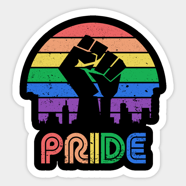 Retro Pride Power Sticker by rojakdesigns